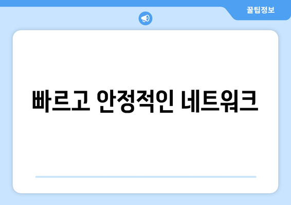 빠르고 안정적인 네트워크