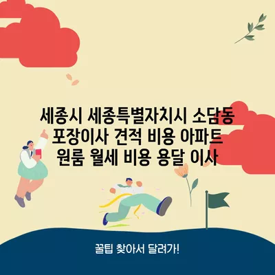 세종시 세종특별자치시 소담동 포장이사 견적 비용 아파트 원룸 월세 비용 용달 이사