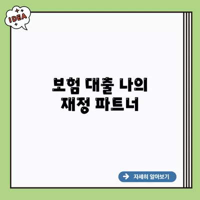 보험 대출 나의 재정 파트너