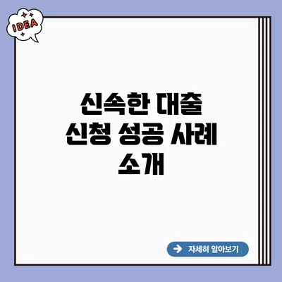 신속한 대출 신청 성공 사례 소개