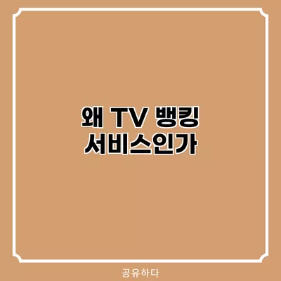 왜 TV 뱅킹 서비스인가