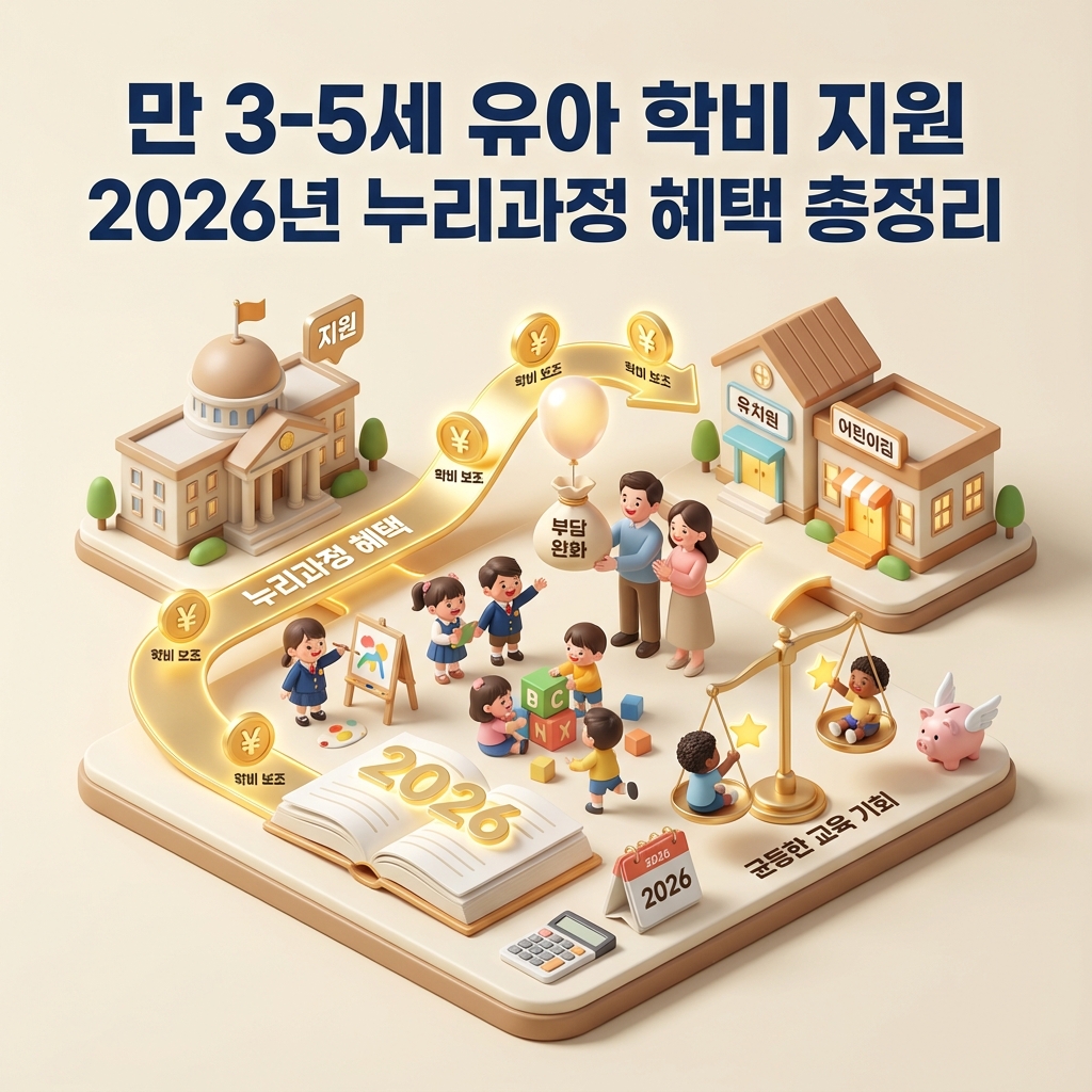 만 3-5세 유아 학비 지원 2026년 누리과정 혜택 총정리