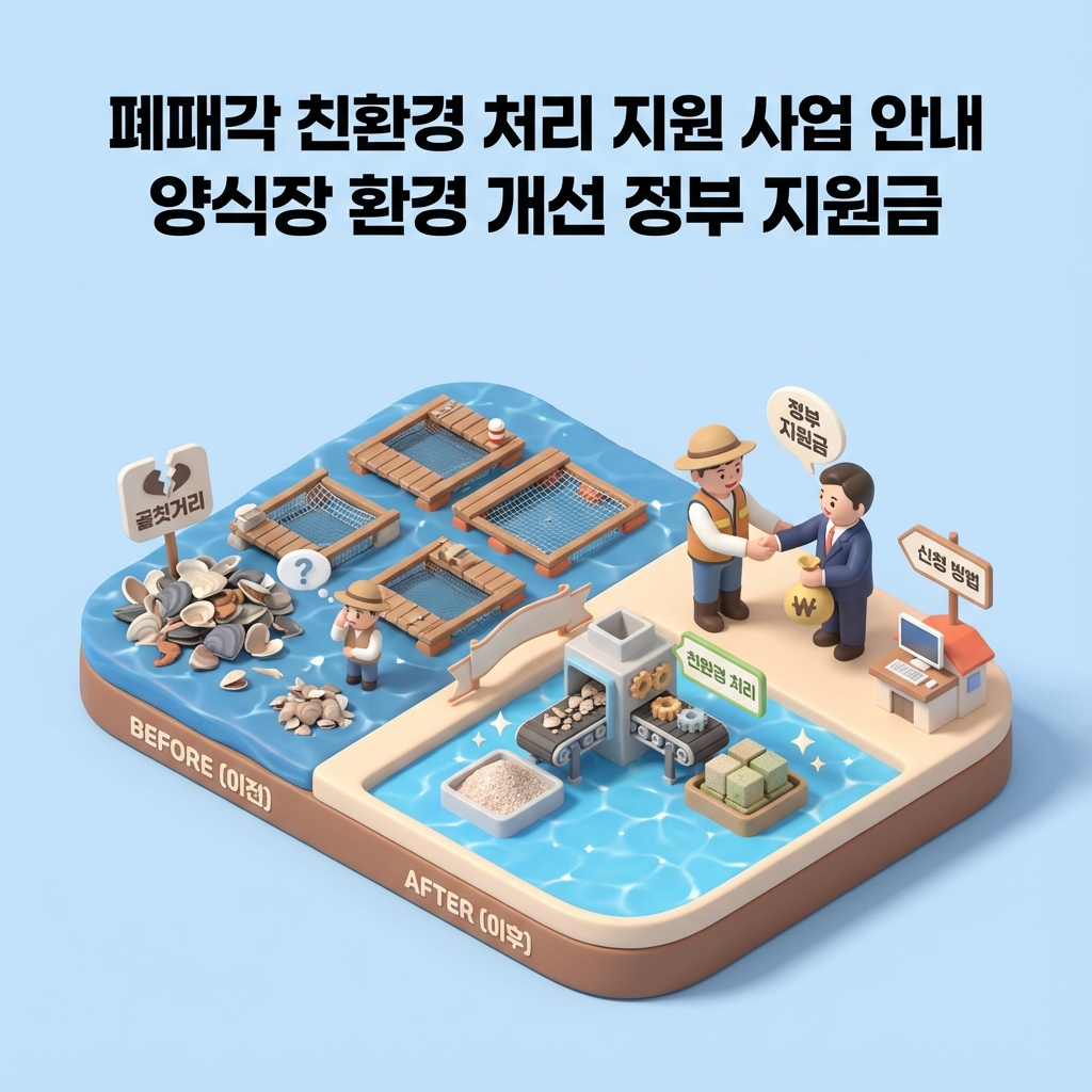 폐패각 친환경 처리 지원 사업 안내 양식장 환경 개선 정부 지원금