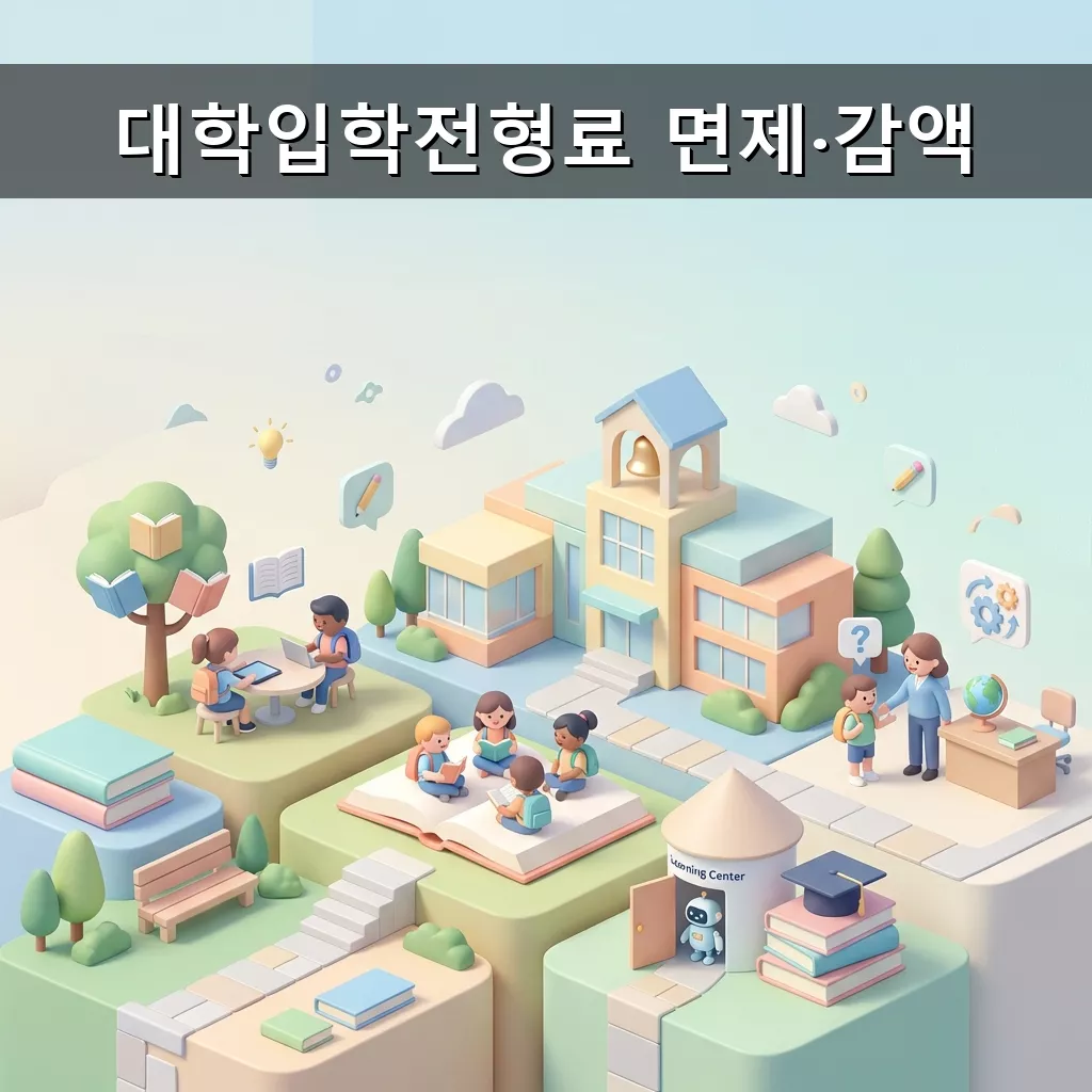 경제적 어려움 겪는 학생들을 위한 대학입학전형료 면제 감액 안내