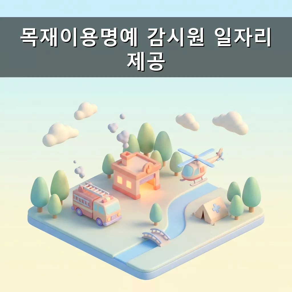 목재이용명예감시원 일자리 정보 2024년 지원 중단 상세 안내