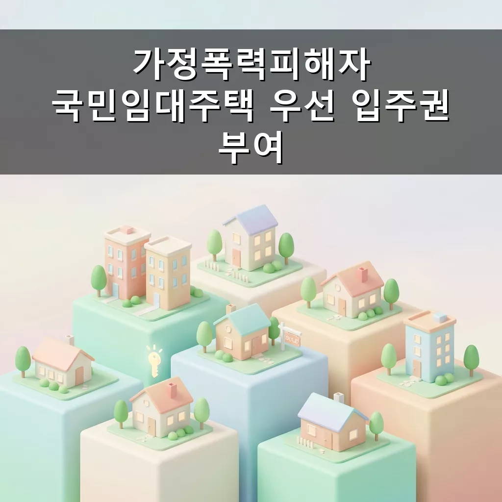 가정폭력 피해자 국민임대주택 우선 입주 기회 주거 지원 정책 완벽 분석