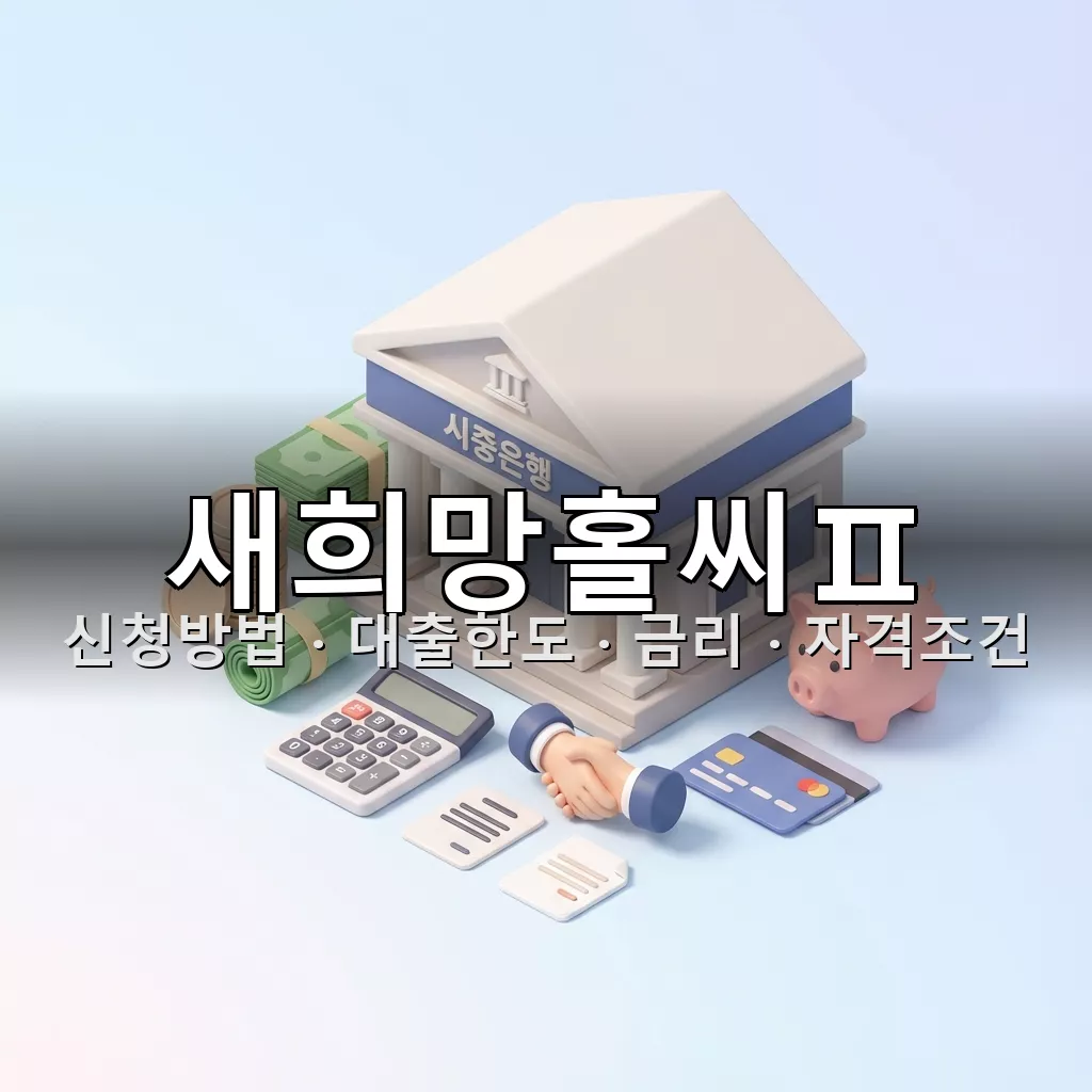 새희망홀씨Ⅱ 신청방법 대출한도 금리 자격조건 총정리
