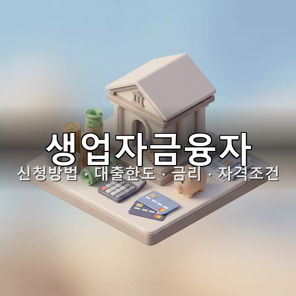 생업자금융자 신청방법 대출한도 금리 자격조건 총정리