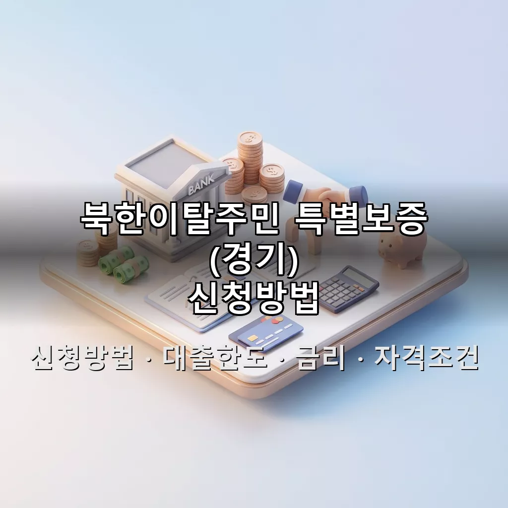 북한이탈주민 특별보증 (경기) 신청방법 대출한도 금리 자격조건 총정리