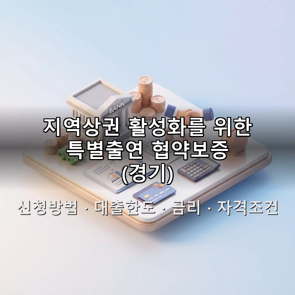 지역상권 활성화를 위한 특별출연 협약보증 (경기) 신청방법 대출한도 금리 자격조건 총정리