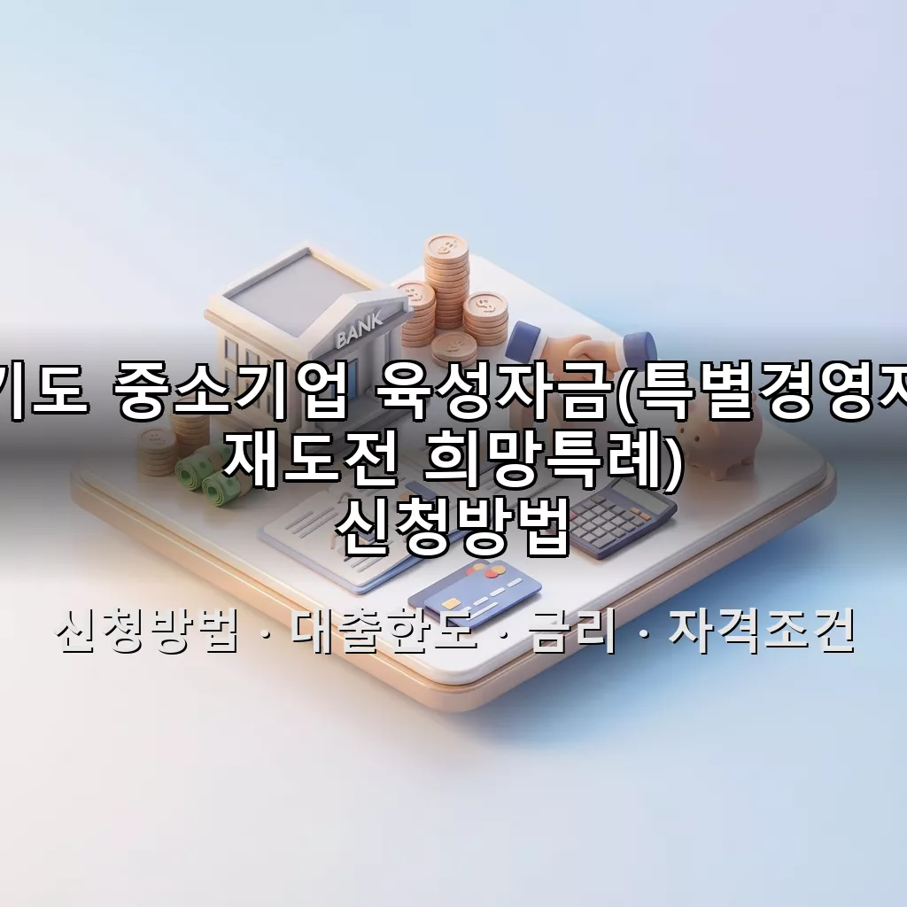 경기도 중소기업 육성자금(특별경영자금 재도전 희망특례) 신청방법 대출한도 금리 자격조건 총정리