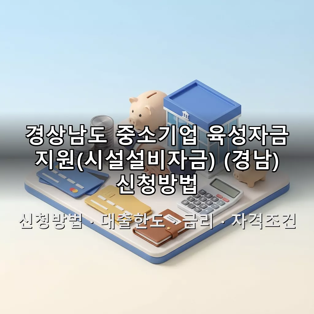 경상남도 중소기업 육성자금 지원(시설설비자금) (경남) 신청방법 대출한도 금리 자격조건 총정리