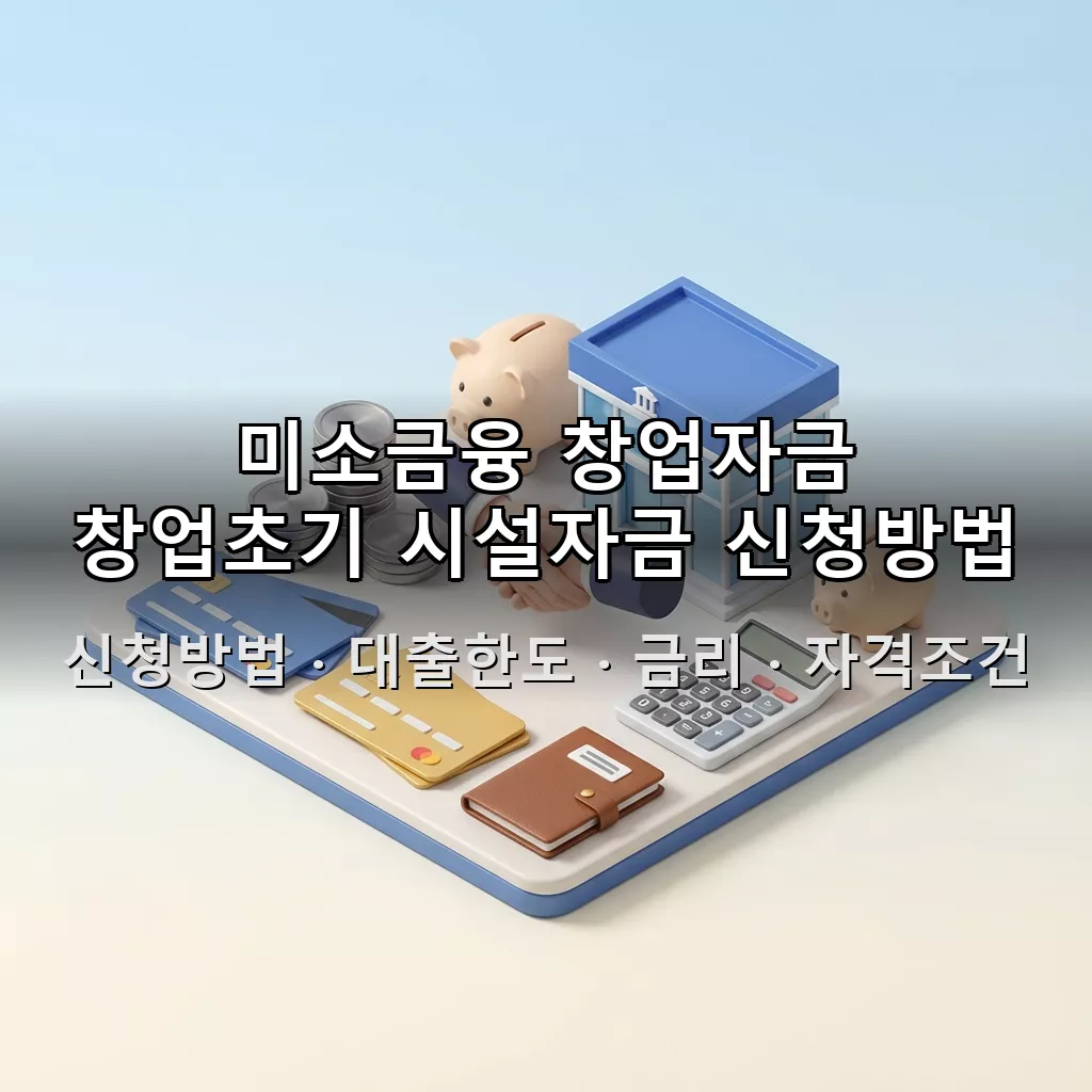 미소금융 창업자금 창업초기 시설자금 신청방법 대출한도 금리 자격조건 총정리