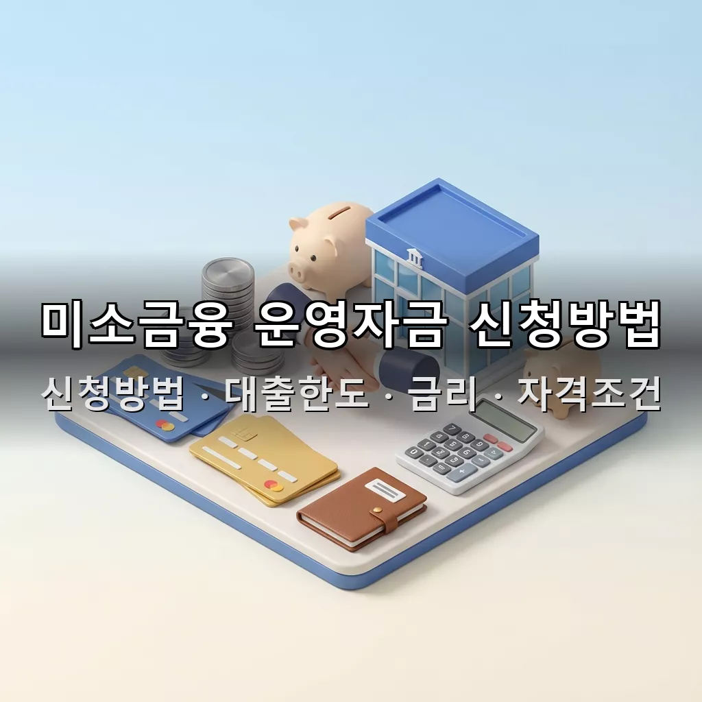 미소금융 운영자금 신청방법 대출한도 금리 자격조건 총정리