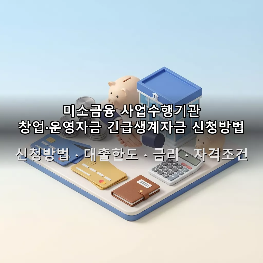 미소금융 사업수행기관 창업·운영자금 긴급생계자금 신청방법 대출한도 금리 자격조건 총정리