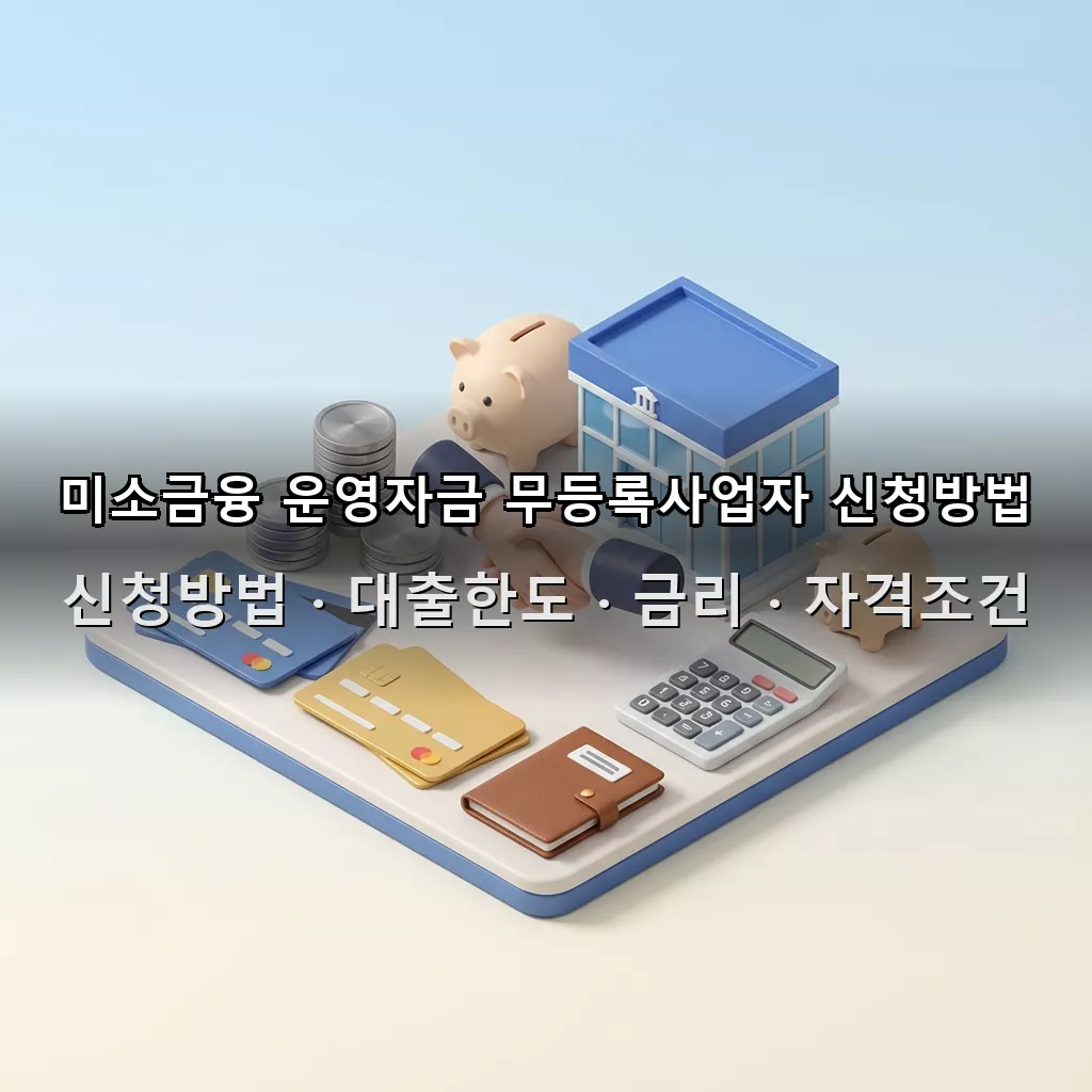 미소금융 운영자금 무등록사업자 신청방법 대출한도 금리 자격조건 총정리