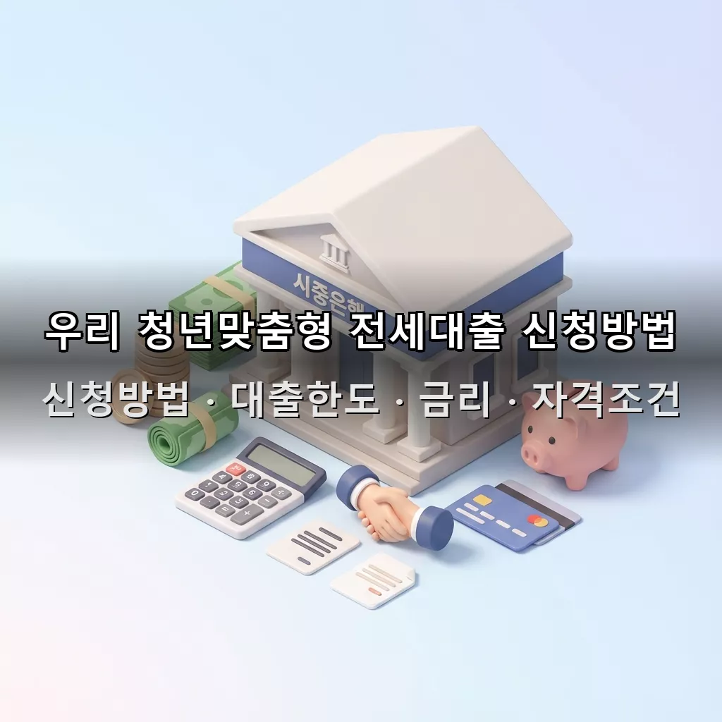 우리 청년맞춤형 전세대출 신청방법 대출한도 금리 자격조건 총정리