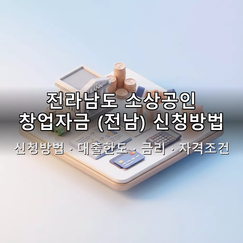 전라남도 소상공인 창업자금 (전남) 신청방법 대출한도 금리 자격조건 총정리