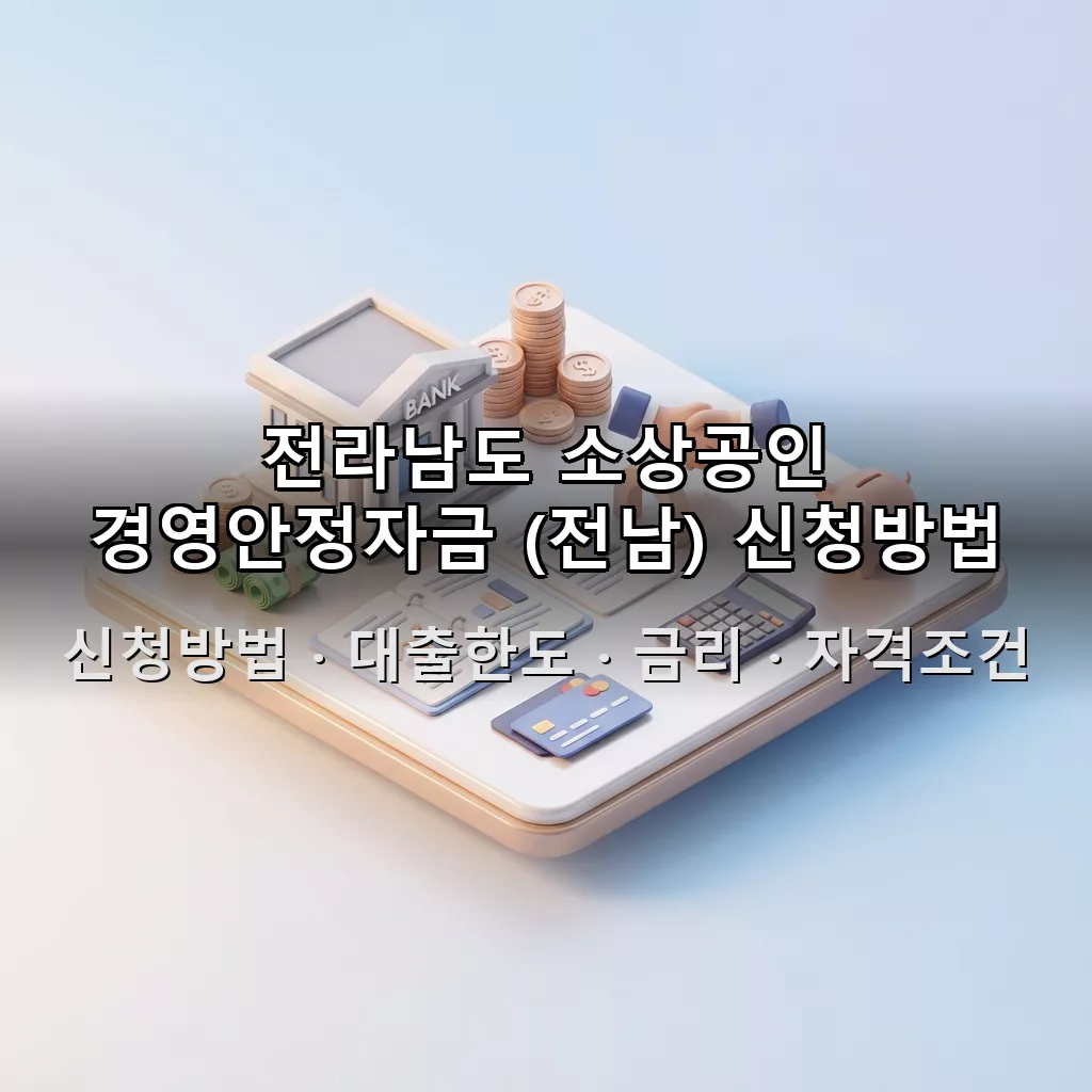 전라남도 소상공인 경영안정자금 (전남) 신청방법 대출한도 금리 자격조건 총정리