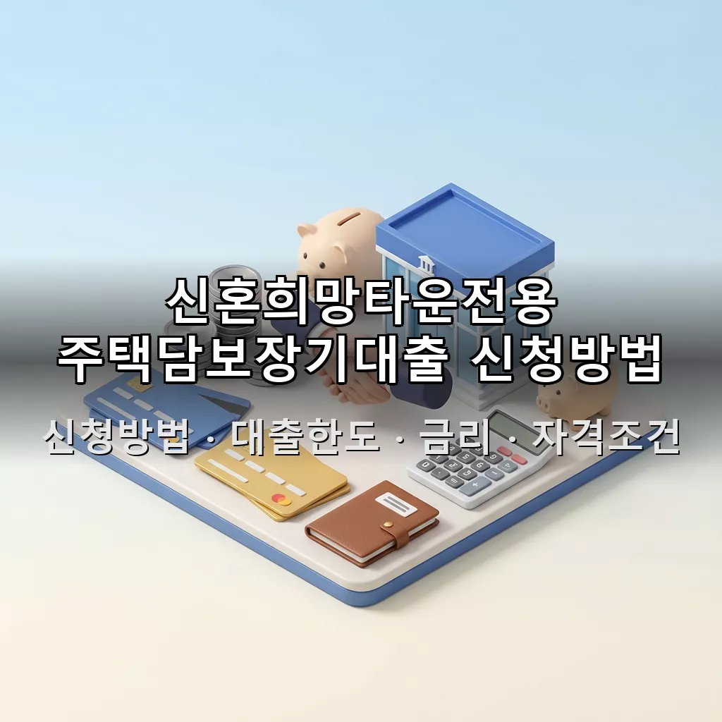 신혼희망타운전용 주택담보장기대출 신청방법 대출한도 금리 자격조건 총정리
