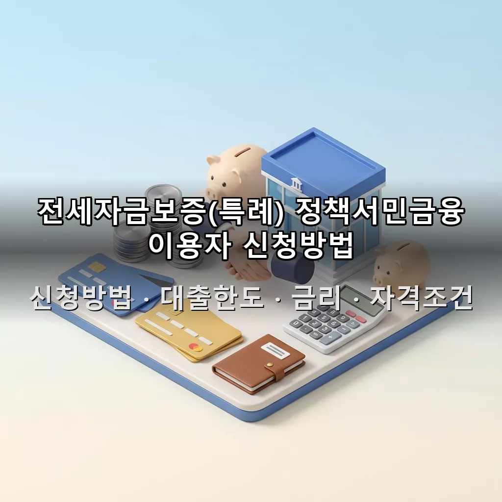 전세자금보증(특례) 정책서민금융 이용자 신청방법 대출한도 금리 자격조건 총정리