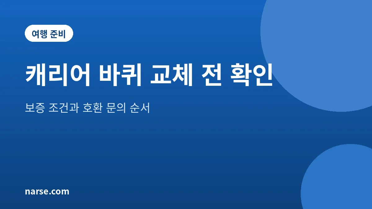 캐리어 바퀴 교체 방법 바퀴 소리 날 때 호환 확인 순서